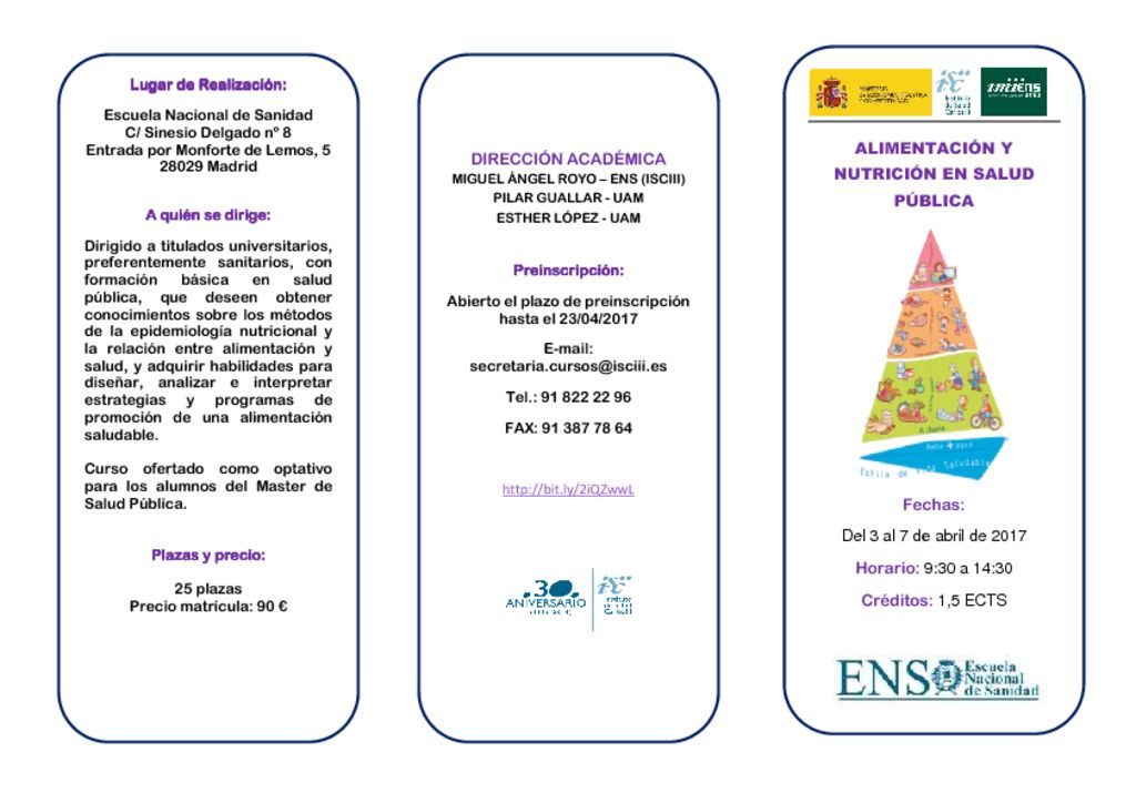 thumbnail of Triptico Alimentación y Nutrición en Salud Pública – ENS 2017