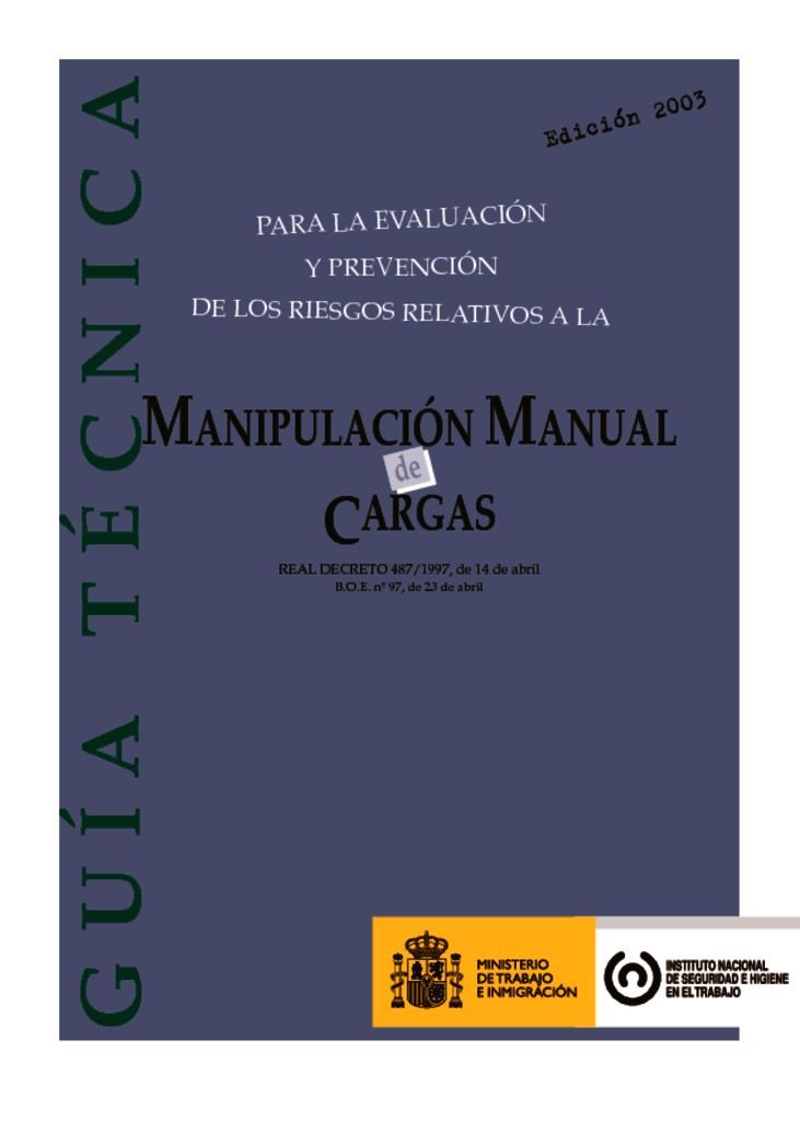 thumbnail of Guia Tecnica Manipulacion Manual Cargas