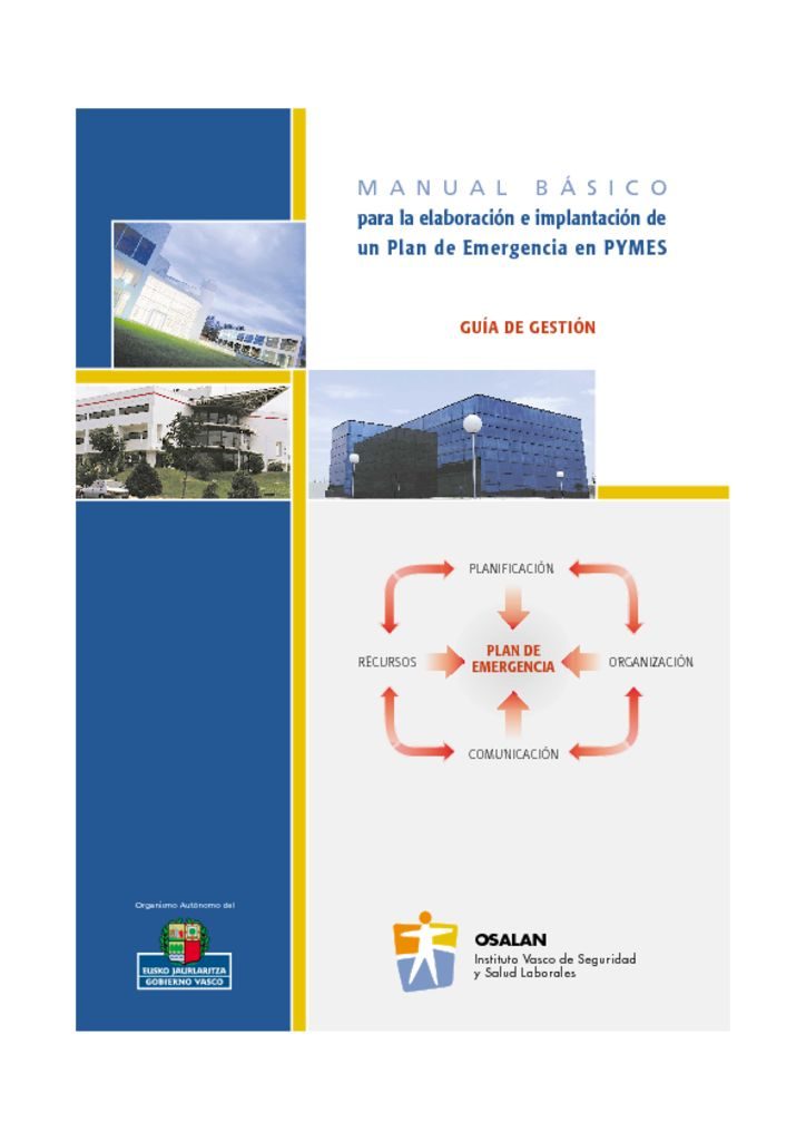 thumbnail of Manual basico para la elaboracion e implantación de un plan de emergencia en pymes – OSALAN